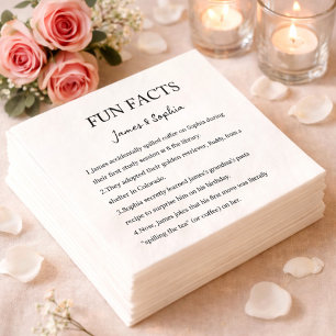 Personalized Fun Facts Wedding Napkins Couple