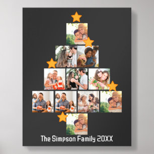 Personalized Fun Family Christmas 11 Photo Collage Acrylic Photo Tile