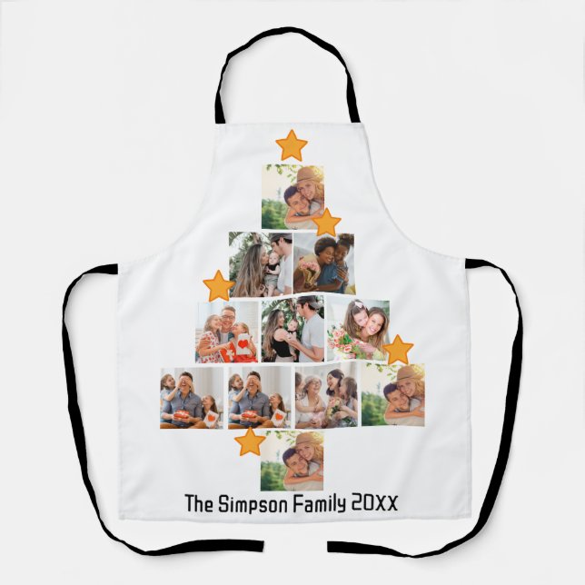 Personalized Fun Family Christmas 11 Photo Collage Apron (Front)
