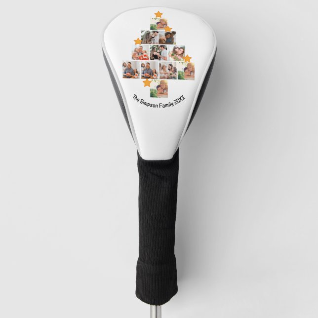 Personalized Fun Family Christmas 11 Photo Collage Golf Head Cover (Front)