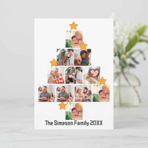 Personalized Fun Family Christmas 11 Photo Collage Holiday Card