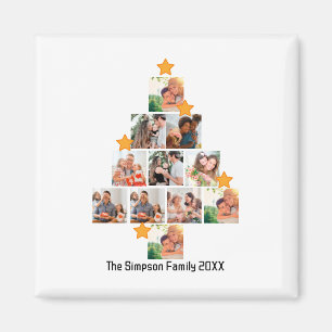 Personalized Fun Family Christmas 11 Photo Collage Magnet