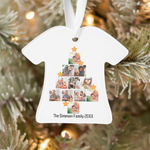 Personalized Fun Family Christmas 11 Photo Collage Ornament