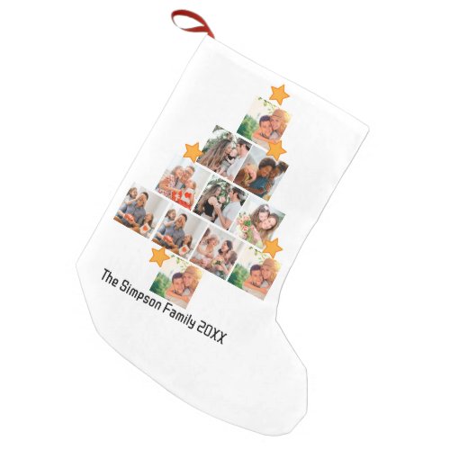 Personalized Fun Family Christmas 11 Photo Collage Small Christmas Stocking