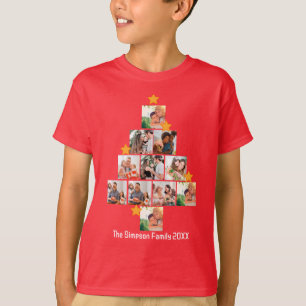 Personalized Fun Family Christmas 11 Photo Collage T-Shirt