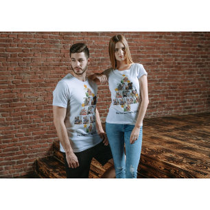 Personalized Fun Family Christmas 11 Photo Collage T-Shirt