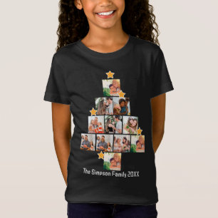 Personalized Fun Family Christmas 11 Photo Collage T-Shirt