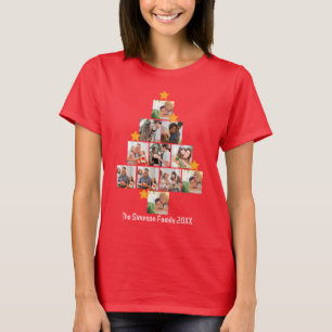 Personalized Fun Family Christmas 11 Photo Collage T-Shirt