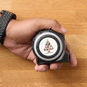 Personalized Fun Family Christmas 11 Photo Collage Tape Measure