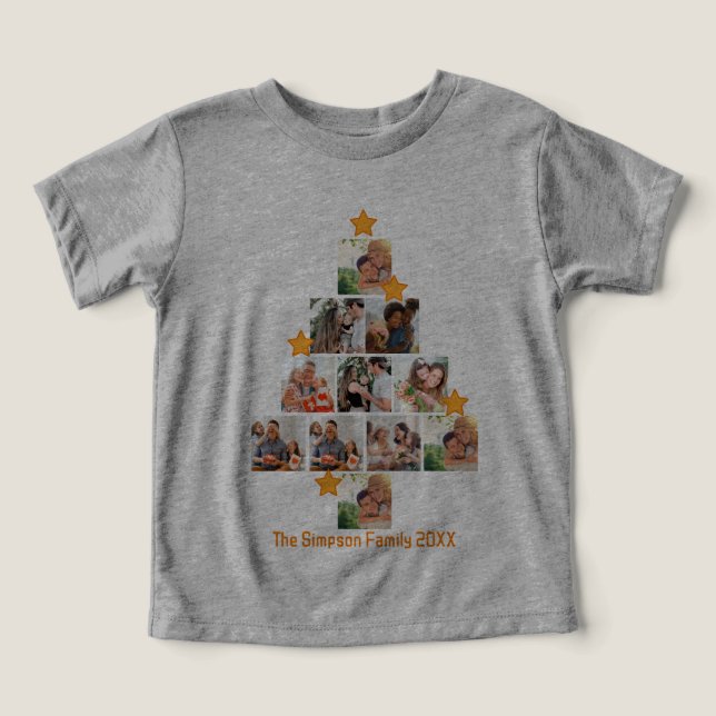 Personalized Fun Family Christmas 11 Photo Collage Toddler T-shirt (Design Front)