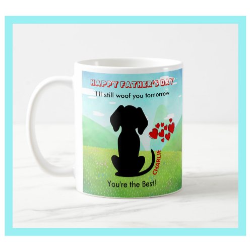 Personalized Fun Fathers Day Gift Dog Dad Coffee Mug