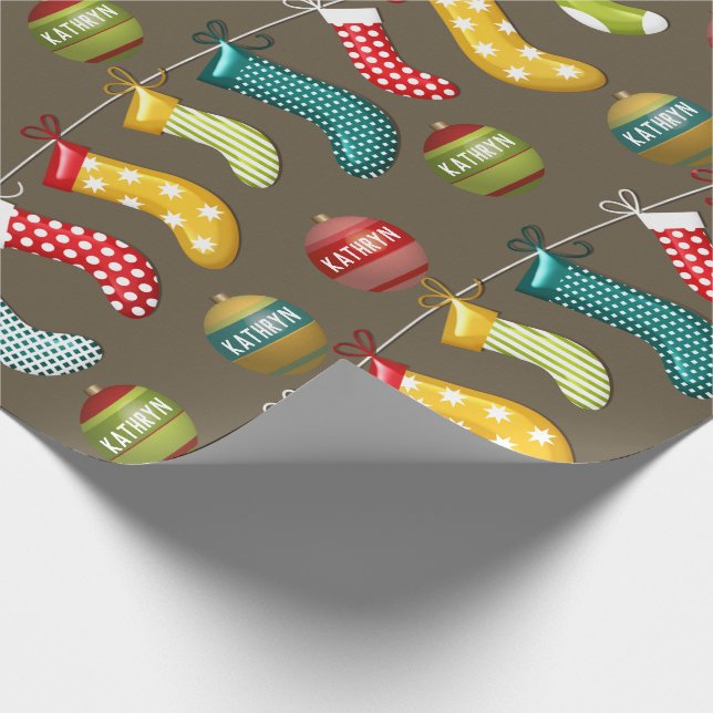 Personalized Fun & Festive Christmas Wrapping Paper (Corner)