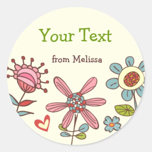 Personalized Fun Flowers Stickers