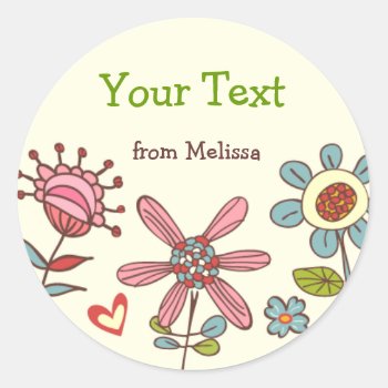 Personalized Fun Flowers Stickers by kazashiya at Zazzle