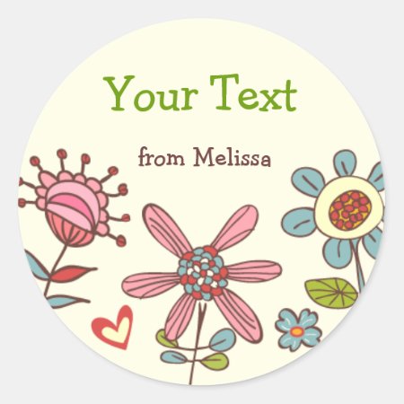 Personalized Fun Flowers Stickers
