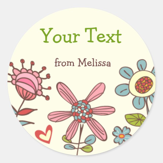 Personalized Fun Flowers Stickers (Front)