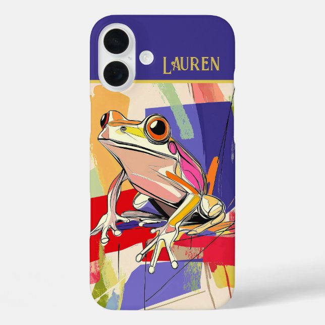Personalized Fun Frog Art Case-Mate iPhone Case (Back)