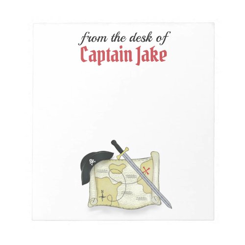 Personalized Fun Funny Pirate Map Custom Cute Notepad