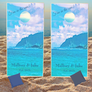 Personalized Fun in the Sun Beach House Cornhole Set