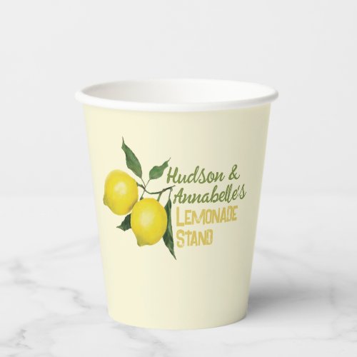 Personalized Fun Kids Lemonade Stand Paper Cups