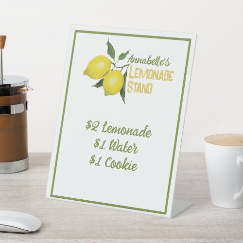 Personalized Fun Kids Lemonade Stand Pedestal Sign