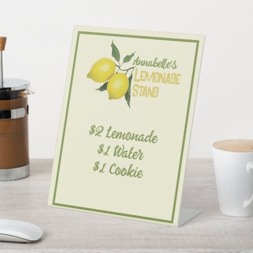 Personalized Fun Kids Lemonade Stand Pedestal Sign