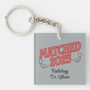 Personalized Fun Matched 2025 Residency Specialty Keychain