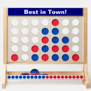 Personalized Fun, Minimalist Red and Blue Family Fast Four