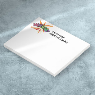 Personalized Fun Modern Comic Book WHAM Post-it Notes