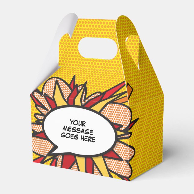 Personalized Fun Modern Trendy Comic Book Favor Boxes (Front Side)