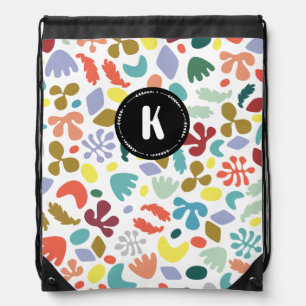 Personalized Fun Monogram Pattern Drawstring Bag