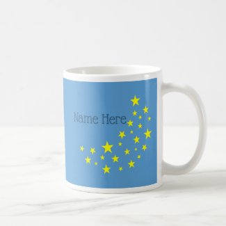 Personalized Fun Name Moon Stars Yellow Blue