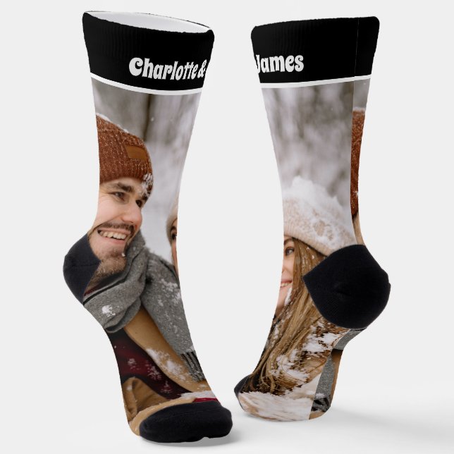 Personalized Fun Novelty Photo and Text Template Socks (Angled)