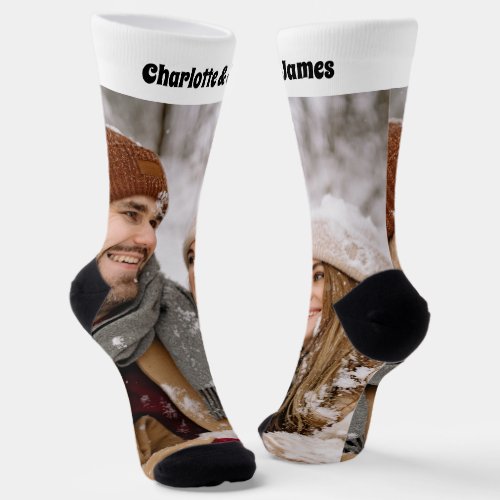 Personalized Fun Novelty Photo and Text Template Socks