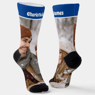 Personalized Fun Novelty Photo and Text Template Socks