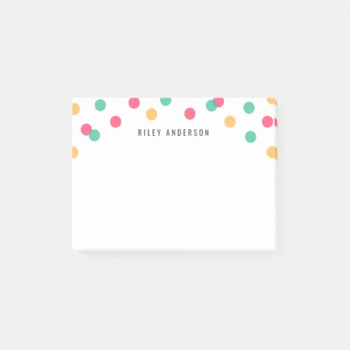 Personalized Fun Orange Pink Teal Confetti Post_it Notes