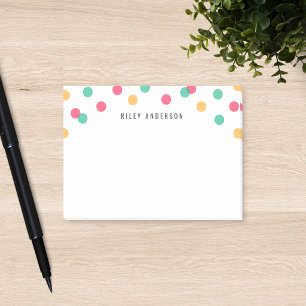 Personalized Fun Orange Pink Teal Confetti Post-it Notes