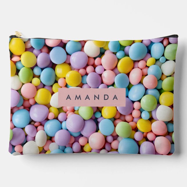 Personalized Fun Pastel Candy Pop  Accessory Pouch (Front)