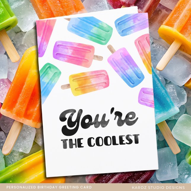 Personalized Fun Popsicle Kids Birthday Card (Front of the card isshown, personalize the inside with your heartfelt message and name or keep as is)