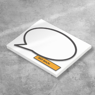 Personalized Fun Simple Comic Book Speech Bubble Post-it Notes