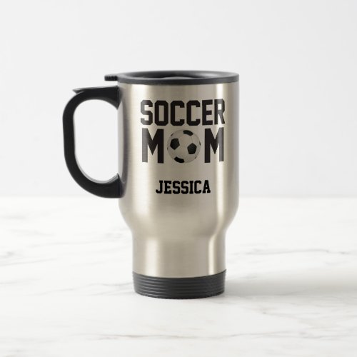 Personalized Fun Soccer Mom Travel Mug