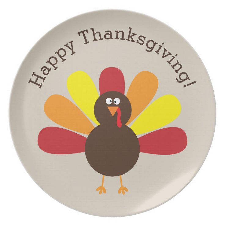 Personalized Fun Thanksgiving Turkey Plate | Zazzle