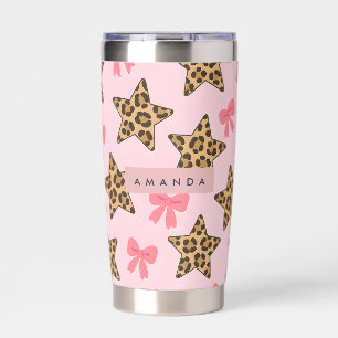 Personalized Fun Tiger Print Star Pattern Insulated Tumbler