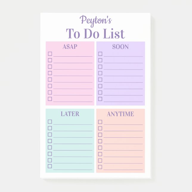Personalized Fun To Do List  Notes (Front)