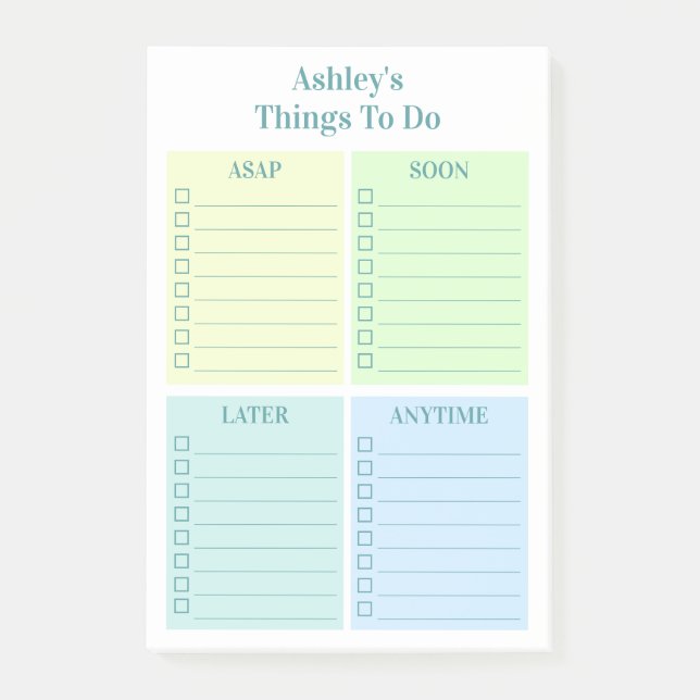 Personalized Fun To Do List Post-it Notes (Front)