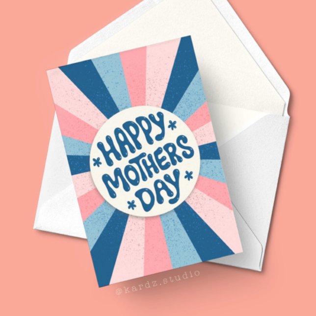 Personalized Fun Typography Happy Mothers Day Card (The image shows a 5x7 inch card. Find the same card with a message template in the same collection.)