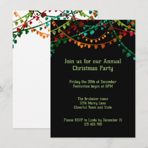 Personalized Fun Unique Colorful Christmas Party  Invitation