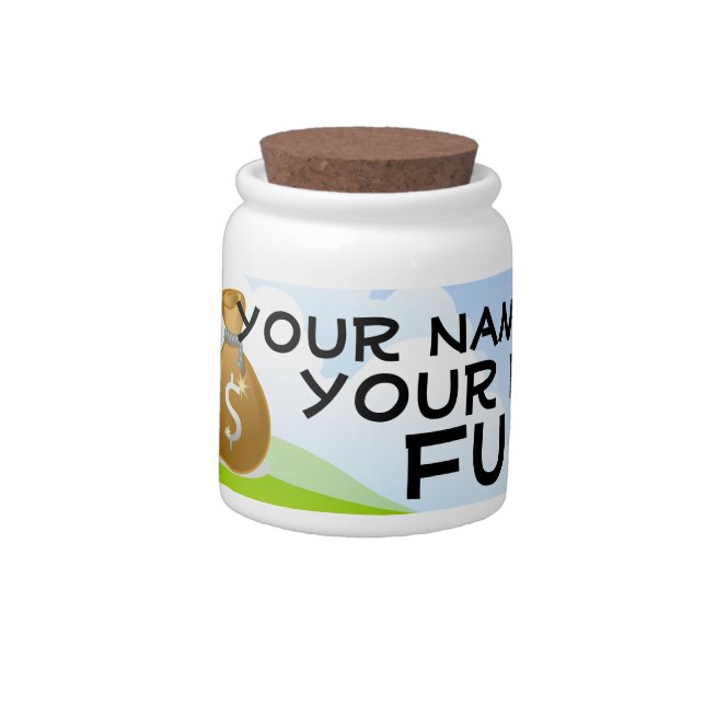 Personalized Fund Money Saving Bank Jar (Left)