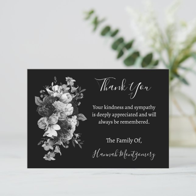 Personalized Funeral and Sympathy Thank You Cards (Standing Front)