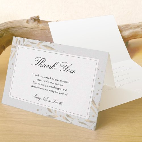 Personalized Funeral and Sympathy Thank You Note Card